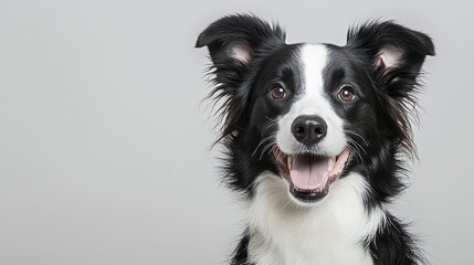 Fototapeta premium Happy Black and White Border Collie Dog Portrait
