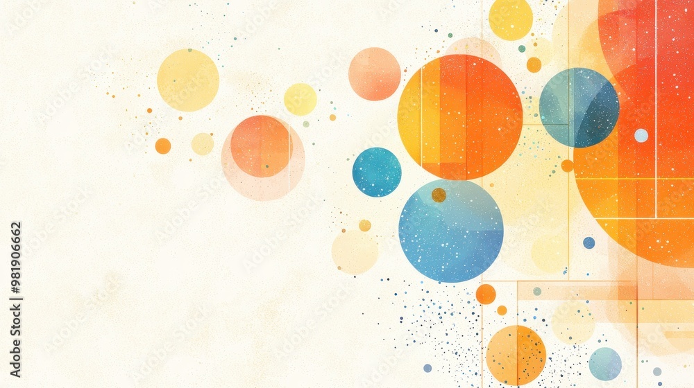 Poster Abstract Geometric Background with Circles and Dots