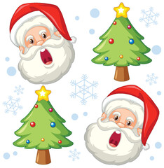 Festive Santa and Christmas Trees