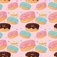 Colorful Donuts Seamless Pattern