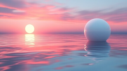 Flat color background with a single bright object in the foreground