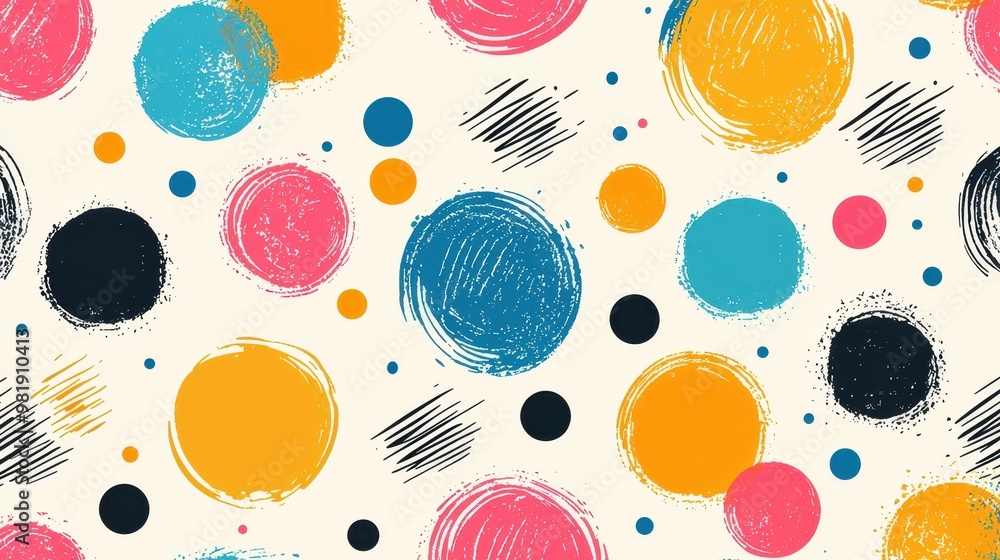 Aufkleber abstract colorful circles pattern seamless background geometric shapes design