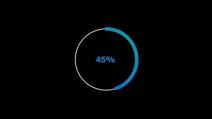 45 percent number circle loading icon pie chart modern design illustration background.