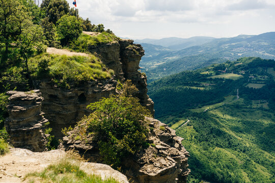 Via Degli Dei hiking trail in Italy. from Bologna to Florence. Ancient Roman path