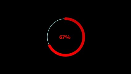 67 percent number circle loading icon pie chart diagrams modern design illustration background.