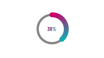 38% number percent circle loading icon pie chart design illustration background.