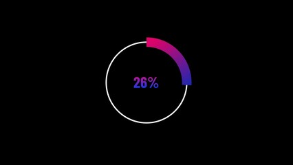 26% number percent circle loading icon pie chart design illustration background.