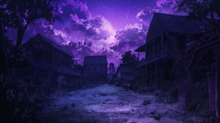 purple scary night in old town
