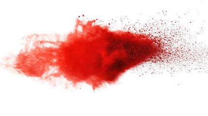 Sand flying explosion on a white transparent background