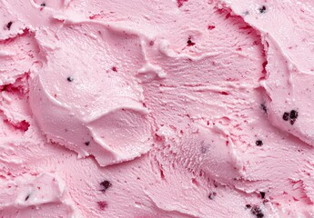 close-up of pink ice cream texture