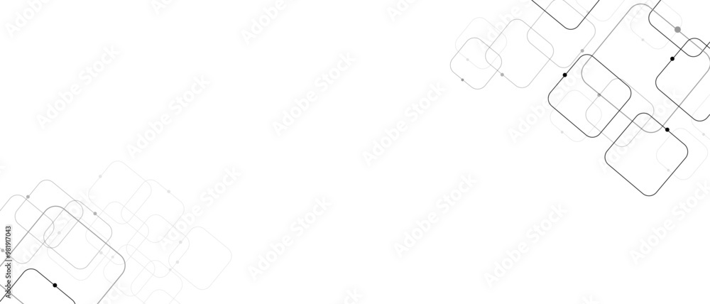 Fototapete Vector background abstract technology communication data Science. White graphic background dots with connections technologies and sharing data as abstract concept.