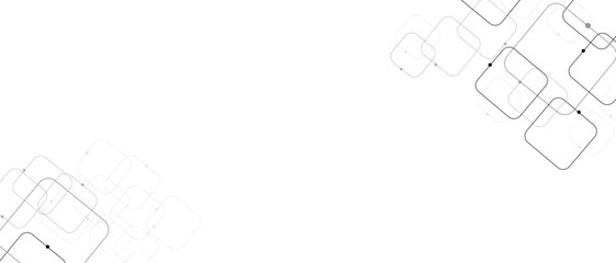 Vector background abstract technology communication data Science. White graphic background dots with connections technologies and sharing data as abstract concept.