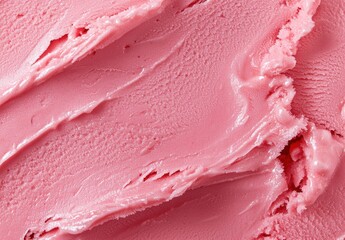Close-up of pink ice cream texture