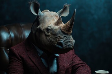 Obraz premium Rhino in a suit