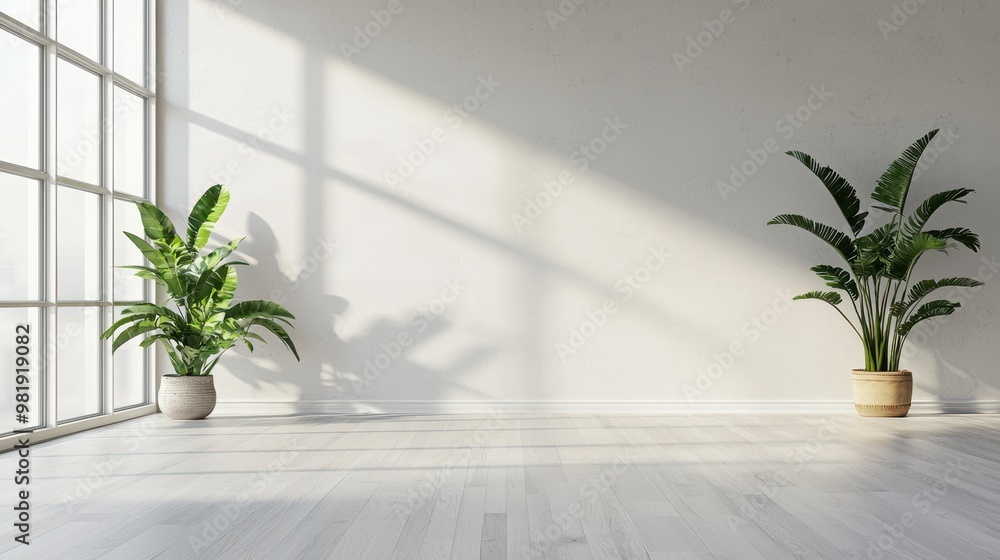 Poster minimalist 3d rendering with ample negative space for text or graphics