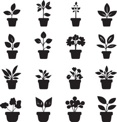 Potted Plants Icon Set