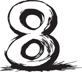 Pencil scribble of number eight