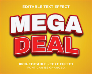 Editable text effect mega deal 3D text effect with green background