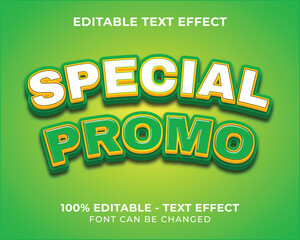 Editable text effect special promo 3D text effect with green background