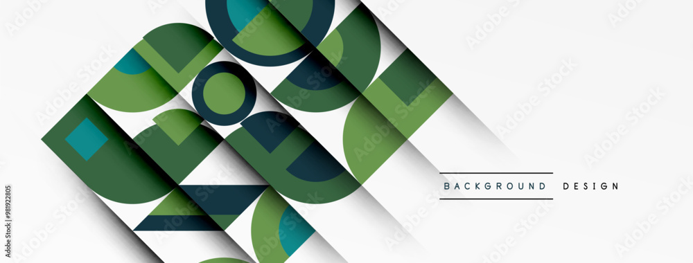 Poster modern geometrical abstract background - circles. business or technology presentation design