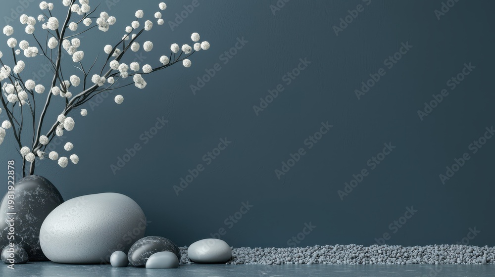 Poster clean 3d rendering with spacious copy area for creative design projects