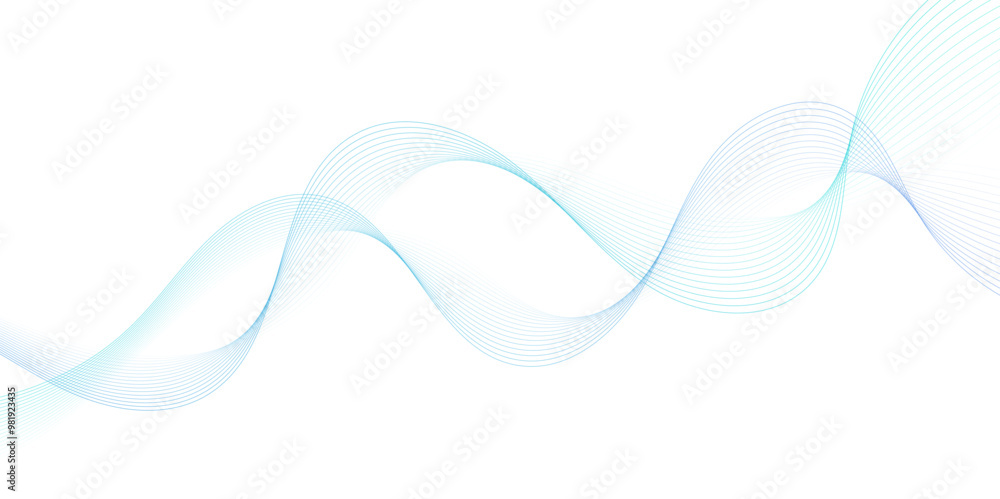 Poster Smooth wave abstract vector background layout design.background image with dynamic curves.Abstract blue futuristic blend waves lines technology background and sound wave lines on white background.	

