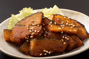 カボチャ　甘辛焼き