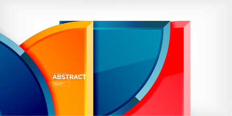 Obraz premium Abstract background - circles and round triangles with 3d effect. Vector Illustration For Wallpaper, Banner, Background, Card, Book Illustration, landing page