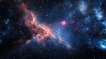 Fototapeta premium Cosmic Nebula with Scattered Stars