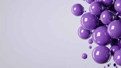 Fototapeta premium Vibrant purple spheres on a light background
