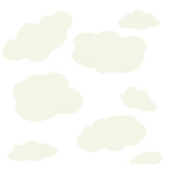 Effect drawing white clouds in cartoon style.