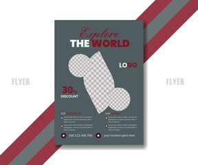 This is a Travel  flyer with unique, modern, and  simple design
