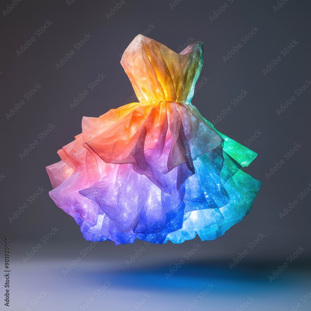 Poster Vibrant rainbow crystal formation