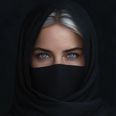 Naklejka premium mysterious woman in black veil