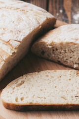 Freshly baked loaf of homemade bread on the grill
