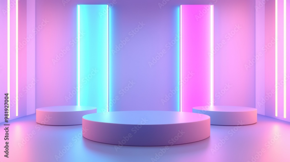 Poster minimalist 3d rendering with blank copy space on sleek background for versatile design applications