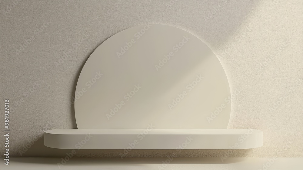 Poster clean 3d render with copy space on neutral background for content or branding