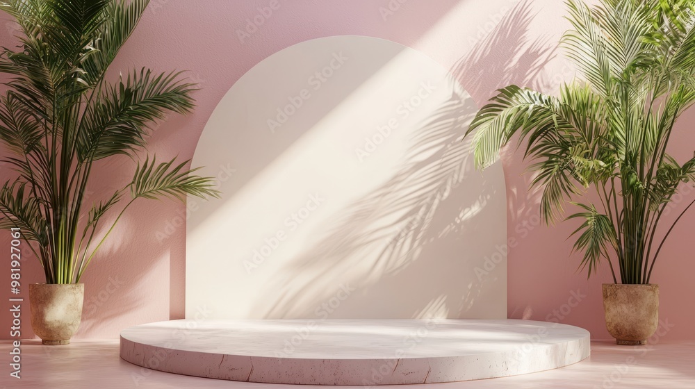 Poster simple 3d render with a clean background and wide empty space for text or design