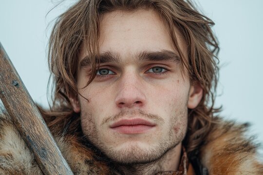 Rugged outdoor portrait of a young man