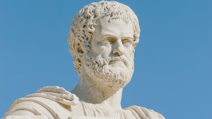 Ancient Greek Marble Statue Portrait of a Man with a Beard