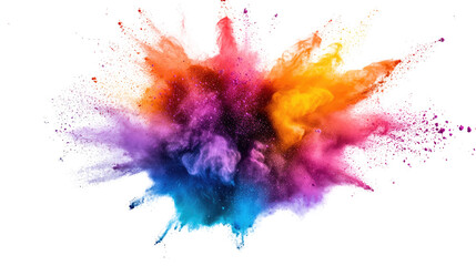 Sand flying explosion on a white transparent background