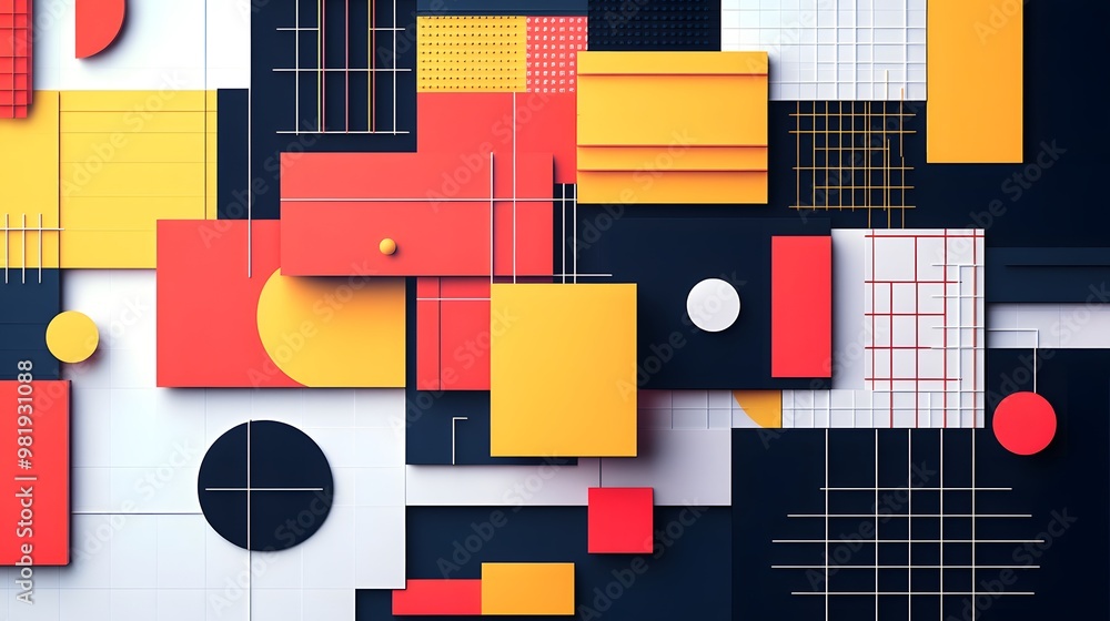 Poster grid-based layouts, a flat design website layout that uses a clean grid structure, ensuring proporti