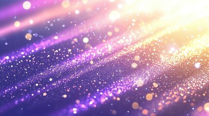 Fototapeta premium Abstract Purple and Gold Glitter Background with Bokeh Lights