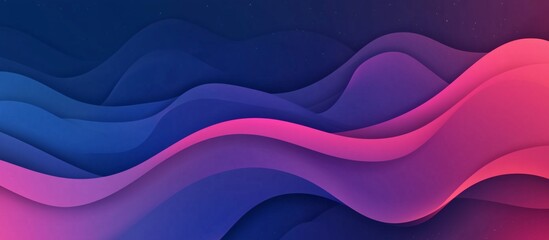 Abstract background featuring blue and purple gradient shapes with smooth curves and large flat forms on a dark blue backdrop. A minimalist vector illustration with light pink and red gradients