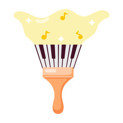 A flat sticker of piano art 

