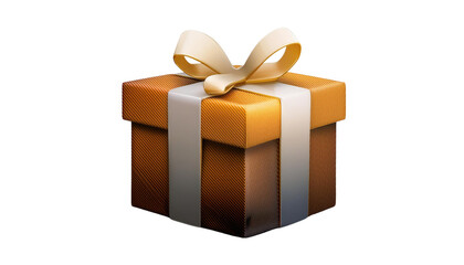 gift box with gold ribbon isolated on white background 