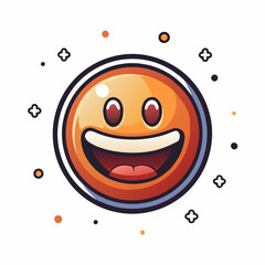 Cheerful Orange Smiley Face Emoji Representing Happiness and Positivity
