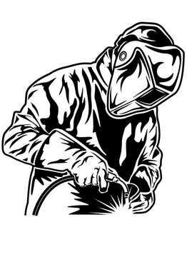 recommend clip art: Welder | Workshop | Welding | Skilled Worker | Welder Dad | Welding Rod | Iron Repair | Welding Equipment | Original Illustration | Vector and Clipart | Cutfile and Stencil