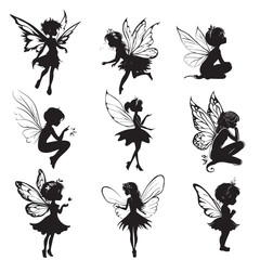 Fairy silhouette illustration on white background 