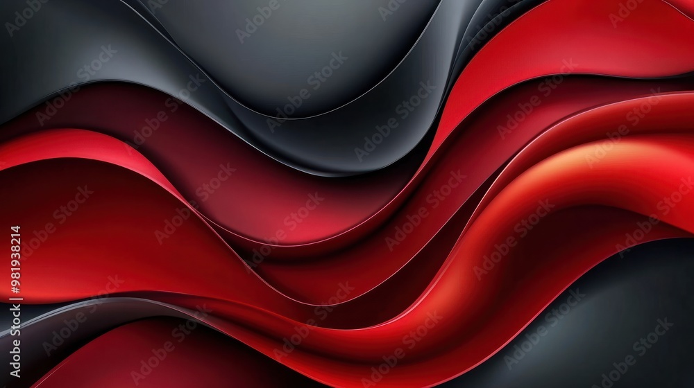 Poster abstract background waves. black and red abstract background for wallpaper oder business card. webde